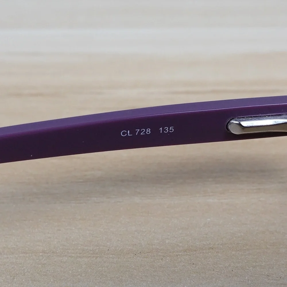 Carolee Eyeglass Frames CL 728 PLUM 48-17-135 Purple Metal Half Rim Good